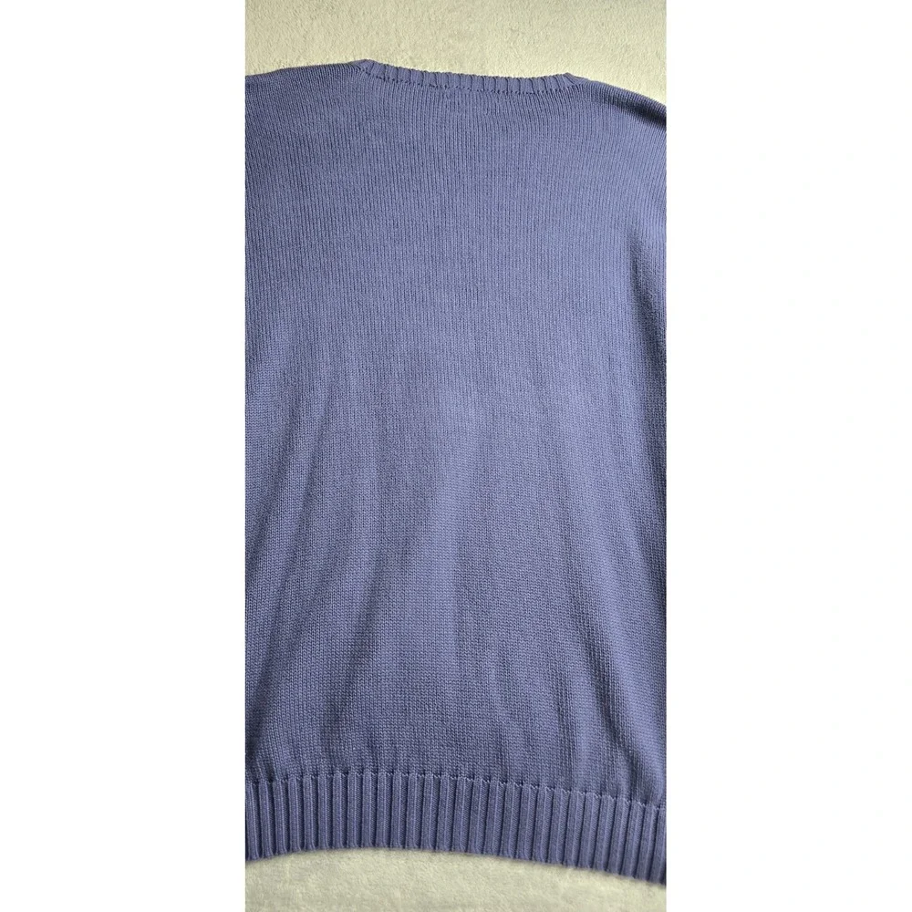 Vintage Polo Ralph Lauren Knit Sweater Mens 4XLT Navy Blue Red Pony Long Sleeve